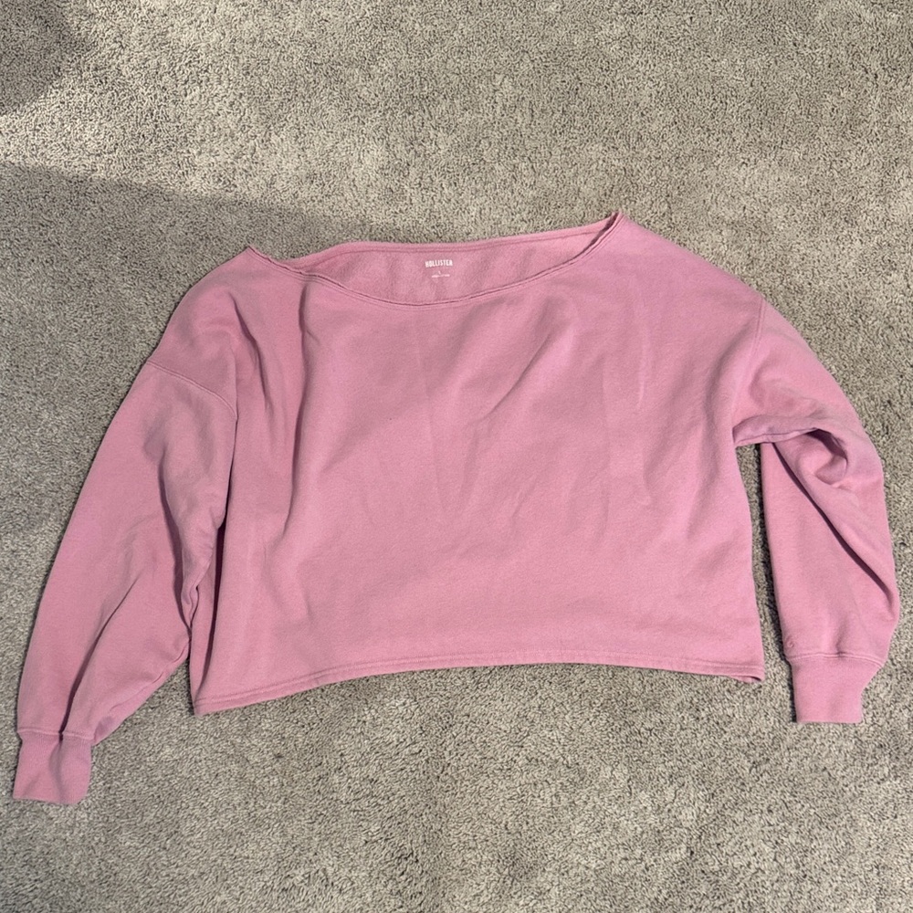 Hollister Pink Cropped Sweatshirt L Never worn